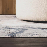 Kirkland Dark Blue Marble Runner Rug