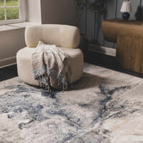Kirkland Dark Blue Marble Runner Rug