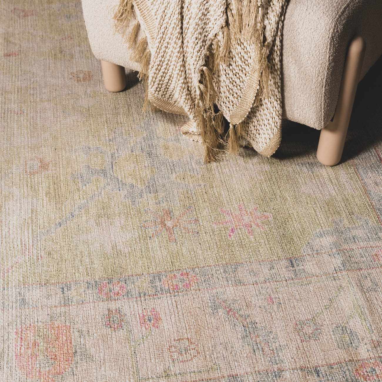 Bozkurt Distressed Washable Rug