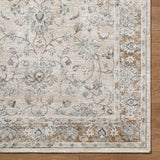 Kerem Cream Damask Runner Rug