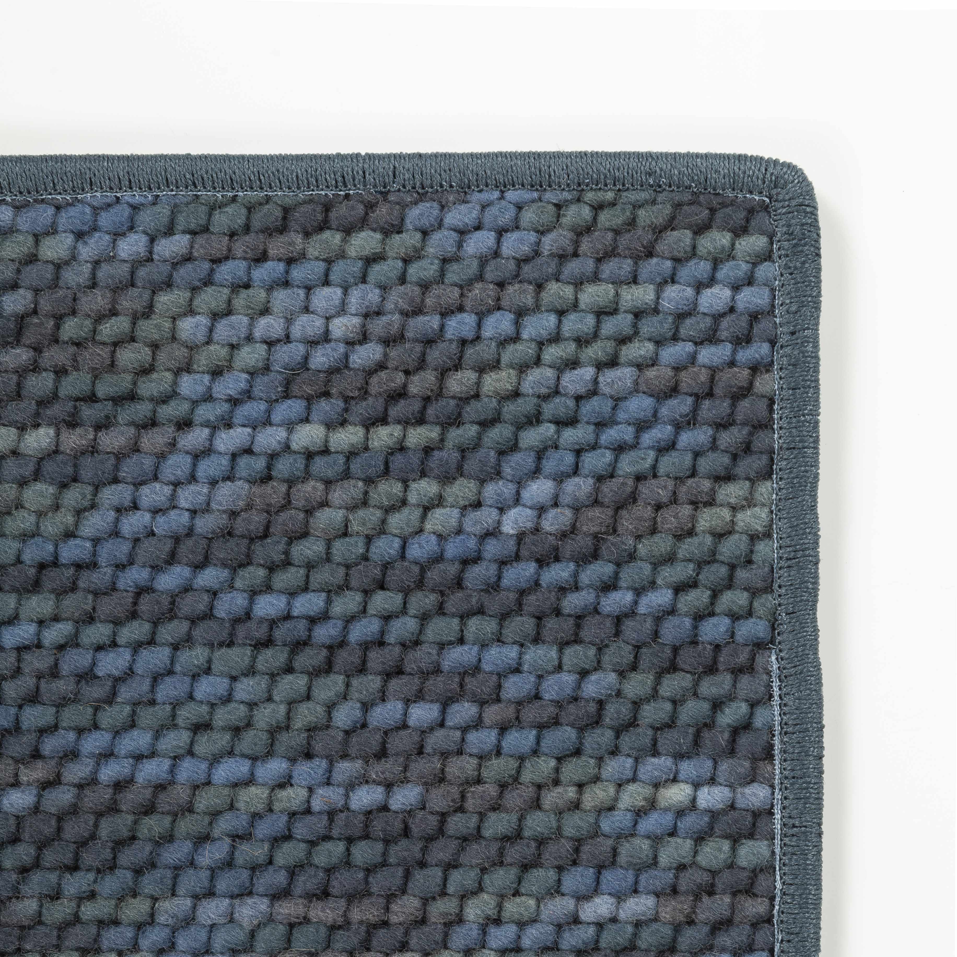 Sample Custom Size Lucca Dark Blue Textured Rug