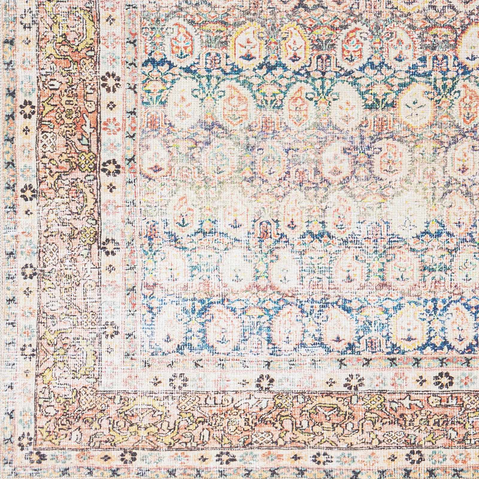 Sample Rust Maligaya Distressed Washable Area Rug - Clearance
