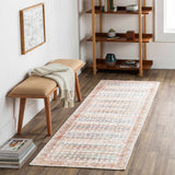Rust Maligaya Distressed Washable Runner Rug - Clearance