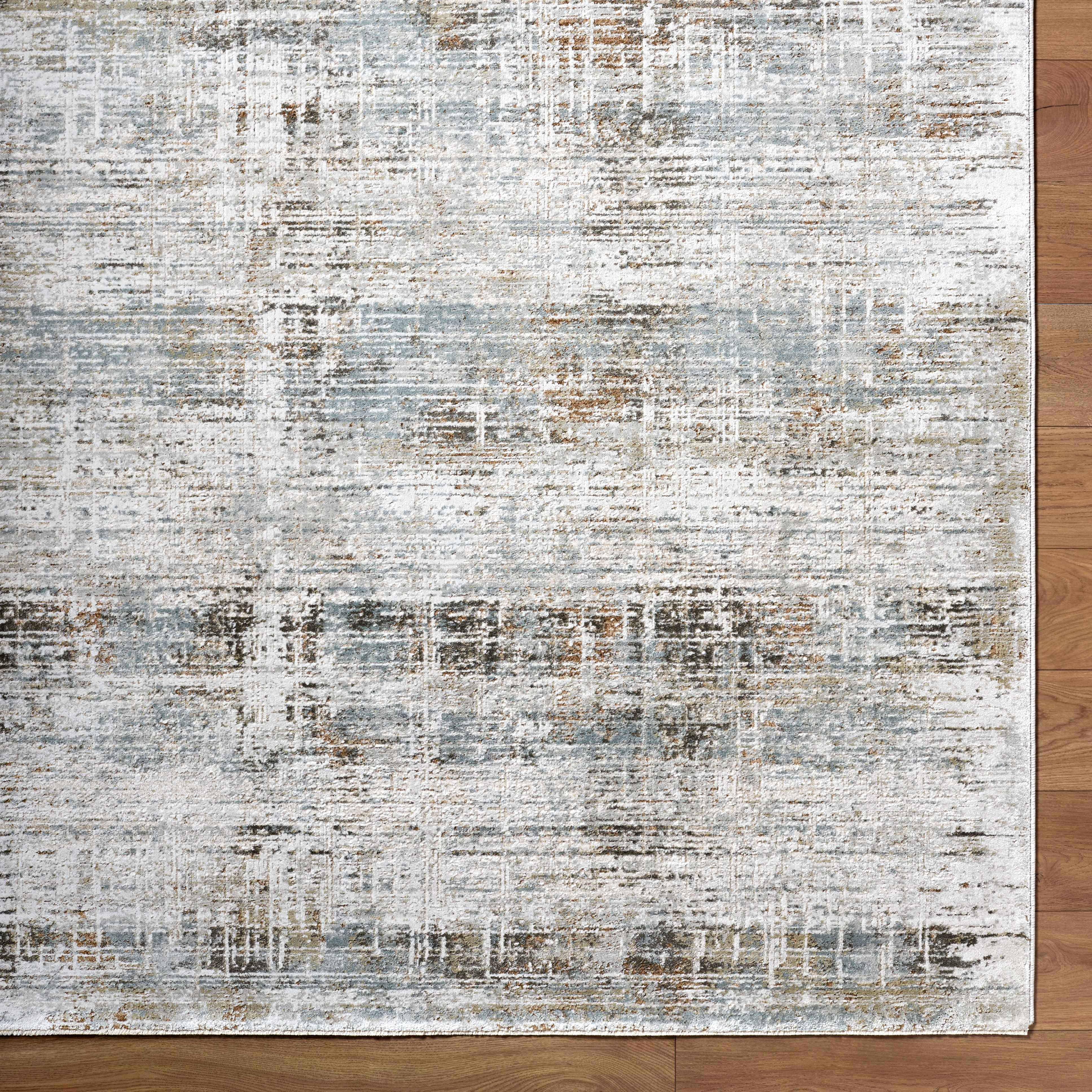 Neron Blue Gray Abstract Runner Rug