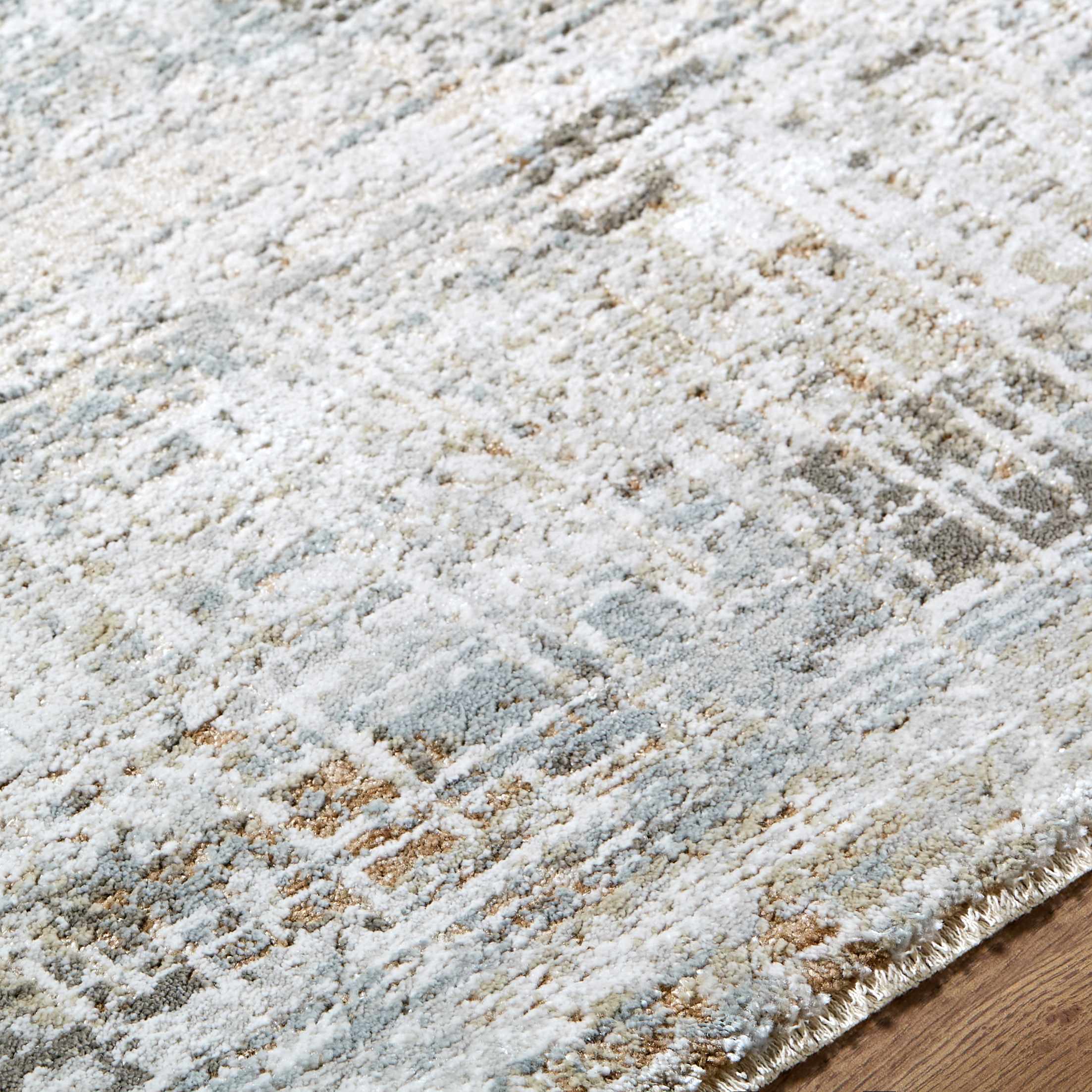 Neron Blue Gray Abstract Runner Rug