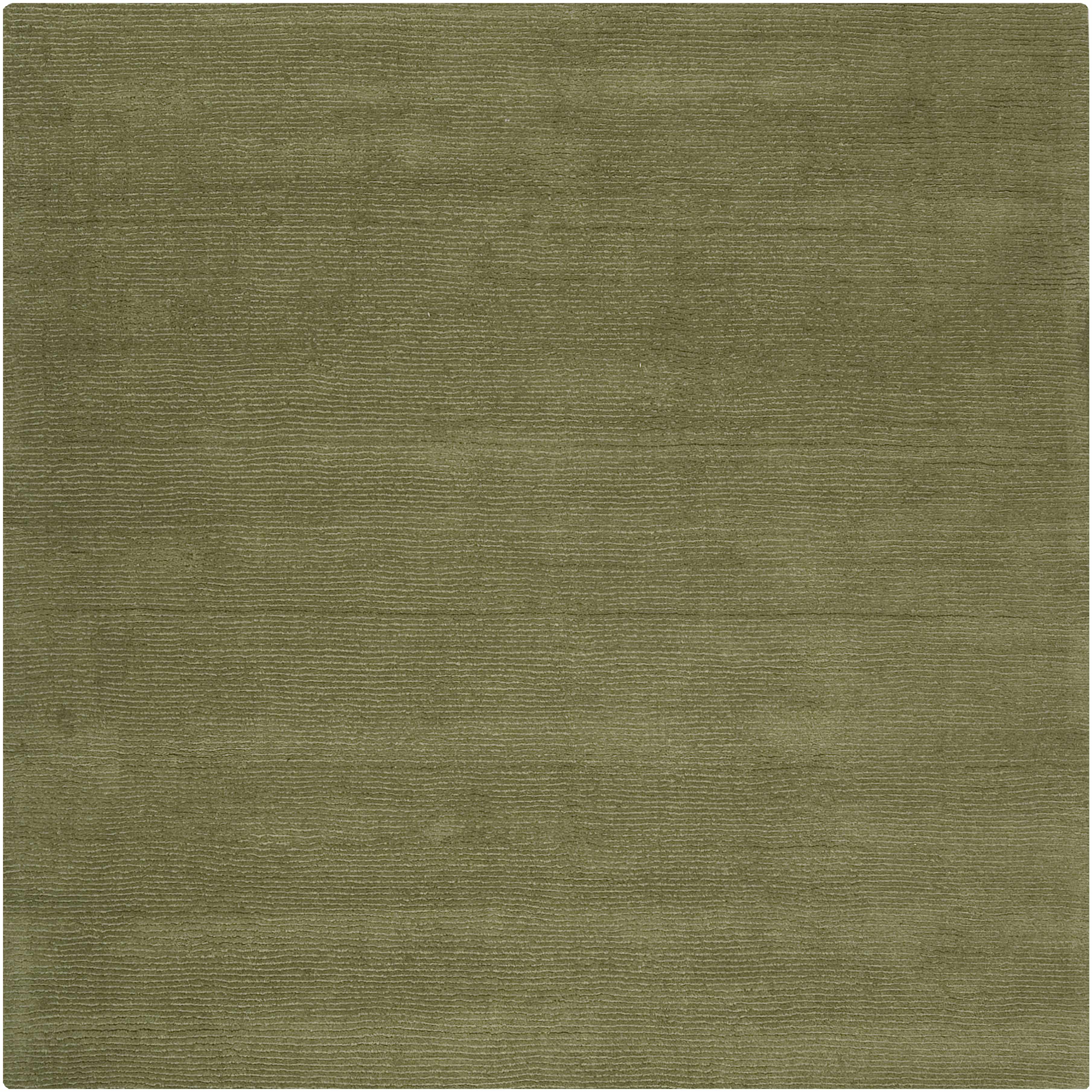 Brockton Solid Wool Sage Green Runner Rug