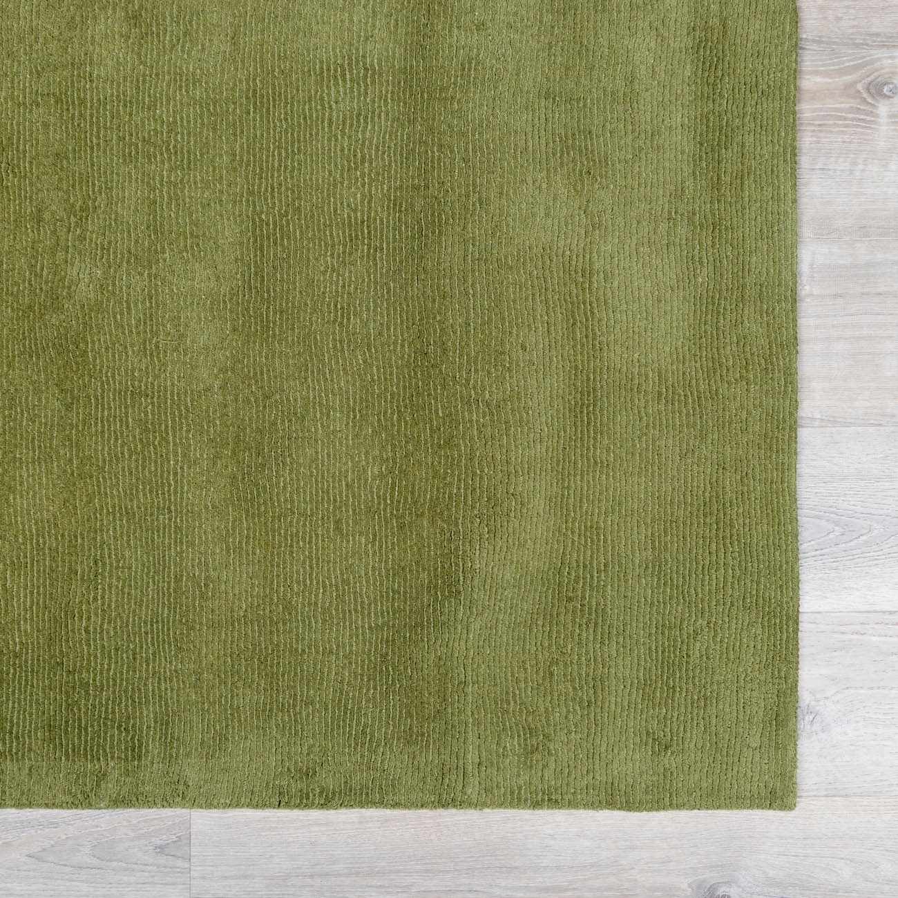 Brockton Solid Wool Sage Green Runner Rug