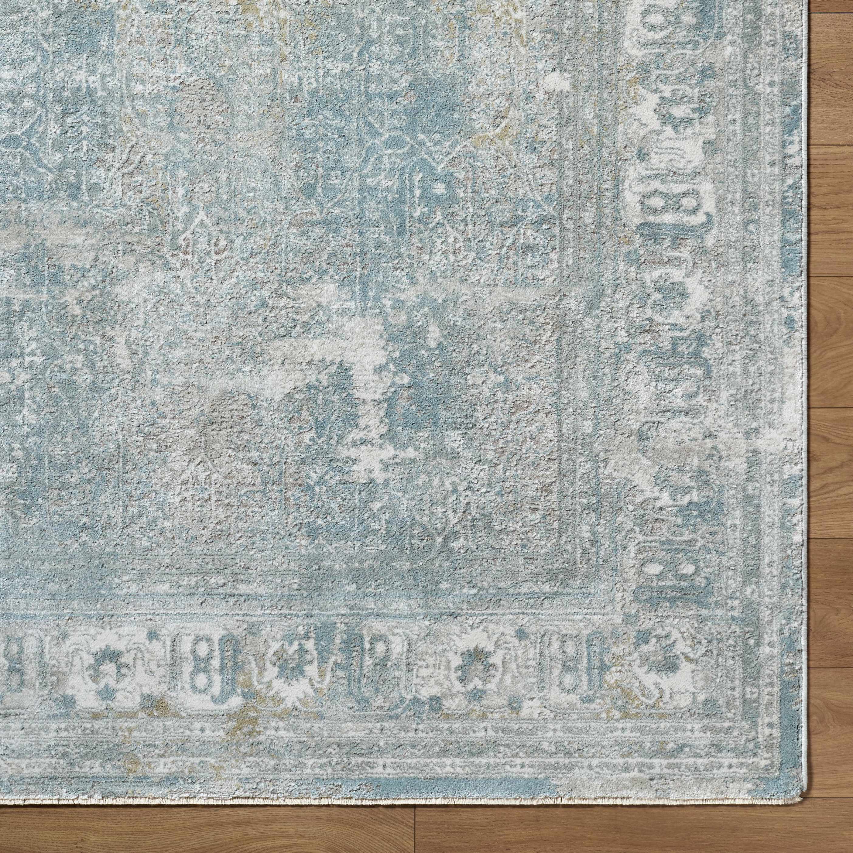 Pryce Blue Gray Runner Rug