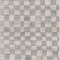 Sold Out - Benjy Cream & Light Blue Checkered Runner Area Rug