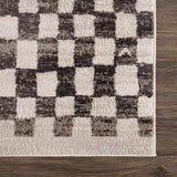 Benjy Cream & Charcoal Checkered Runner Area Rug