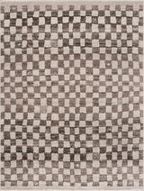 Benjy Cream & Charcoal Checkered Runner Area Rug