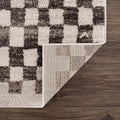 Benjy Cream & Charcoal Checkered Runner Area Rug