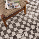 Benjy Cream & Charcoal Checkered Runner Area Rug