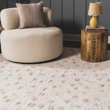 Cansu Pink & Cream Dotted Runner Rug