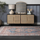 Baltinglass Rust & Blue Washable Runner Rug - Clearance