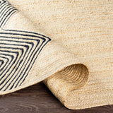 Light Beige Ringtead Jute Braided Runner Rug