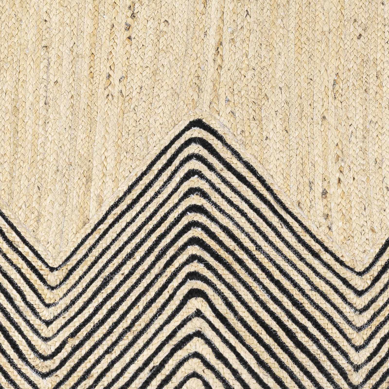 Light Beige Ringtead Jute Braided Runner Rug