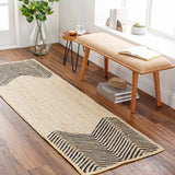 Light Beige Ringtead Jute Braided Runner Rug