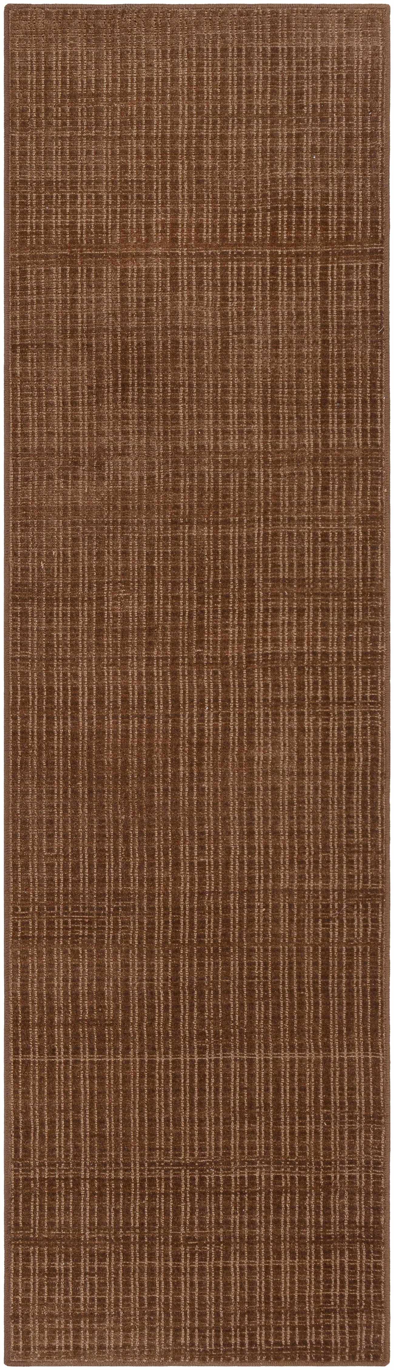 Custom Size Gunther Dark Brown Hand Loomed Runner Rug