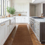 Custom Size Gunther Dark Brown Hand Loomed Runner Rug