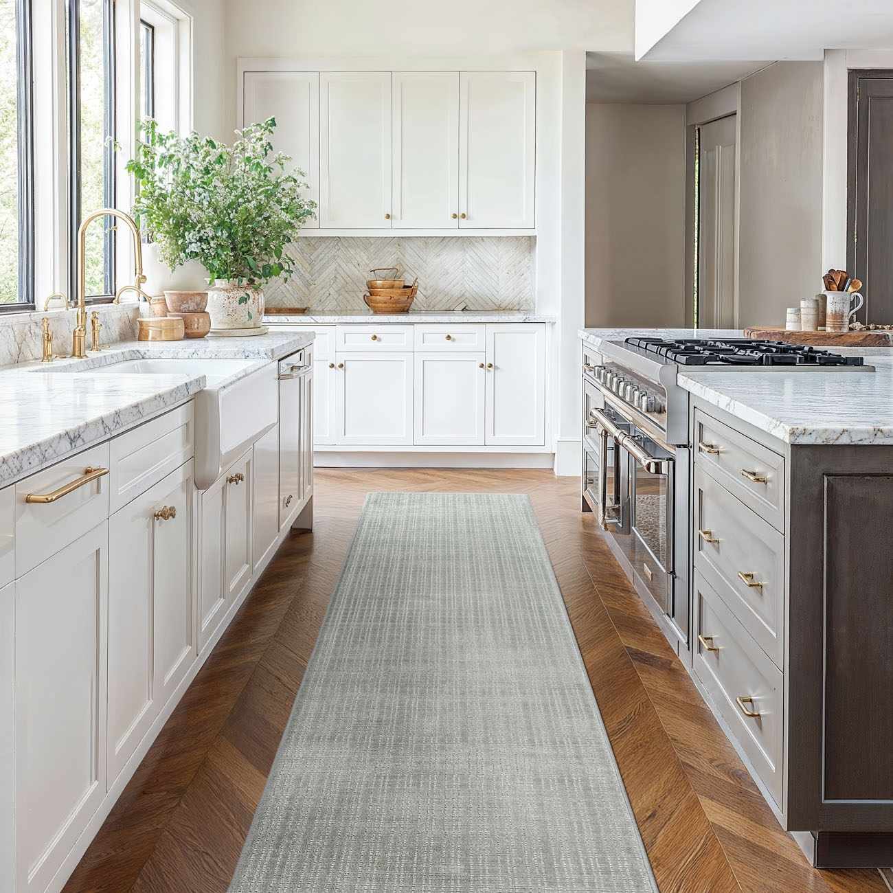 Custom Size Gunther Gray Hand Loomed Runner Rug