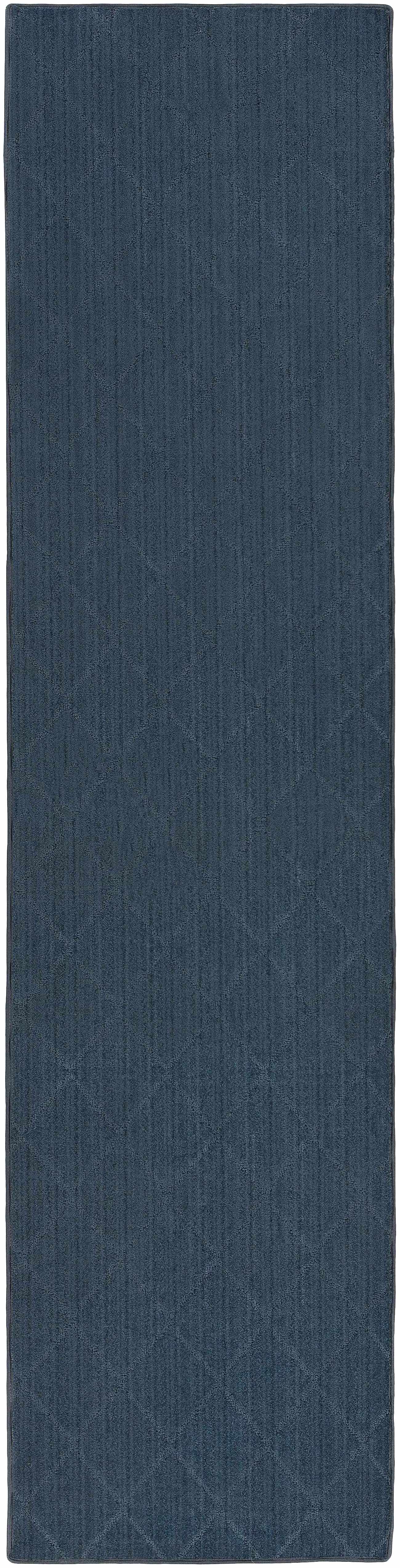 Custom Size Hawkins Dark Blue Diamond Runner Rug