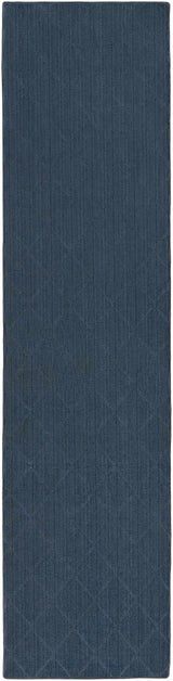 Custom Size Hawkins Dark Blue Diamond Runner Rug