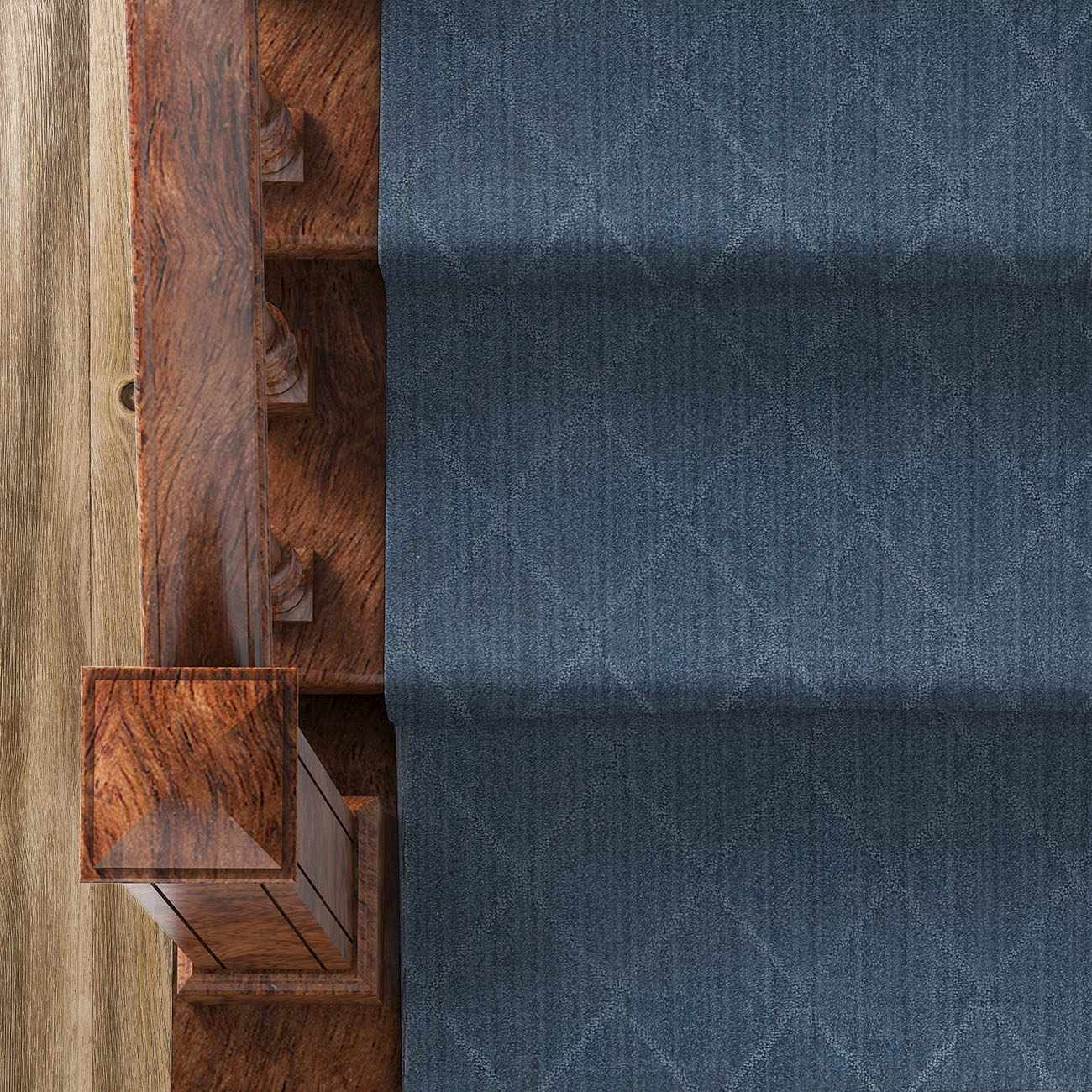 Custom Size Hawkins Dark Blue Diamond Runner Rug