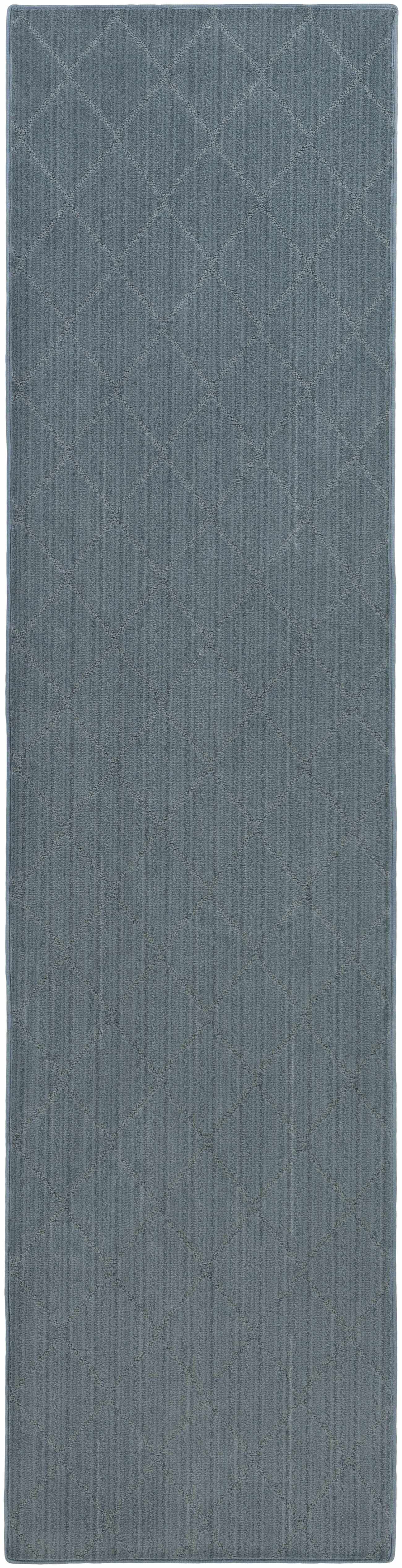 Custom Size Hawkins Blue Diamond Runner Rug