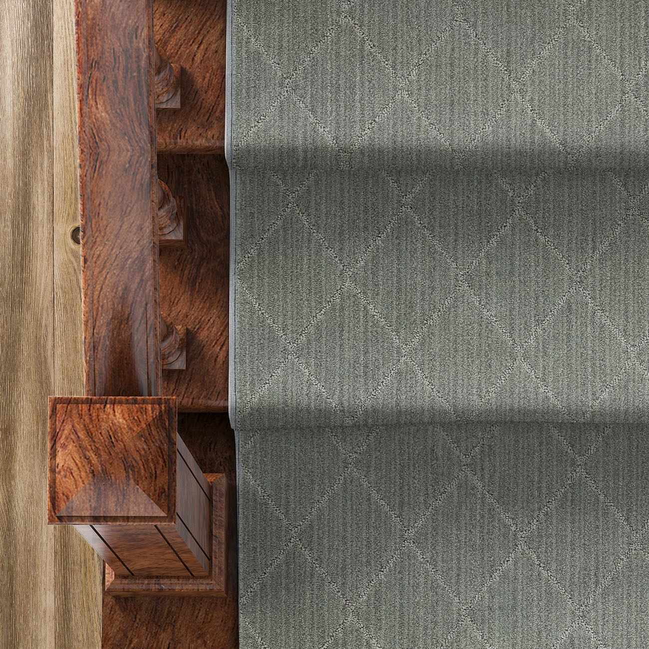 Custom Size Hawkins Green Diamond Runner Rug