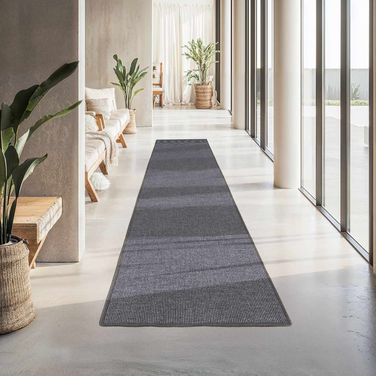 Custom Size Jones Charcoal Runner Rug