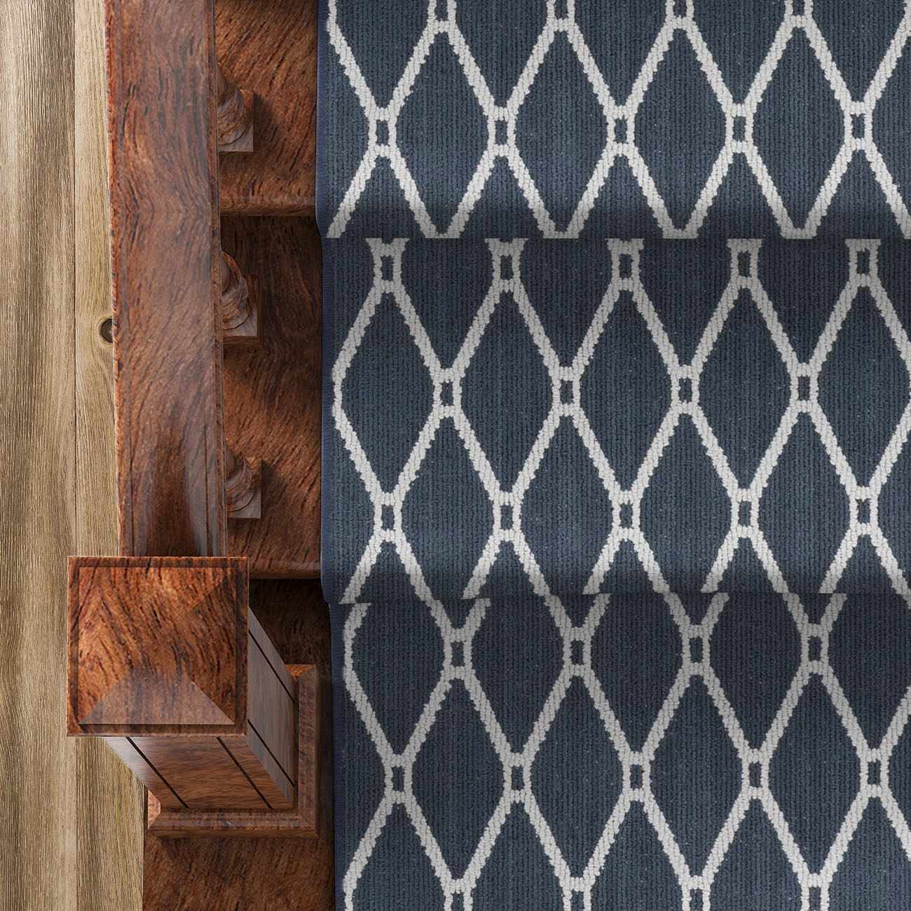 Custom Size Leilani Dark Blue Runner Rug