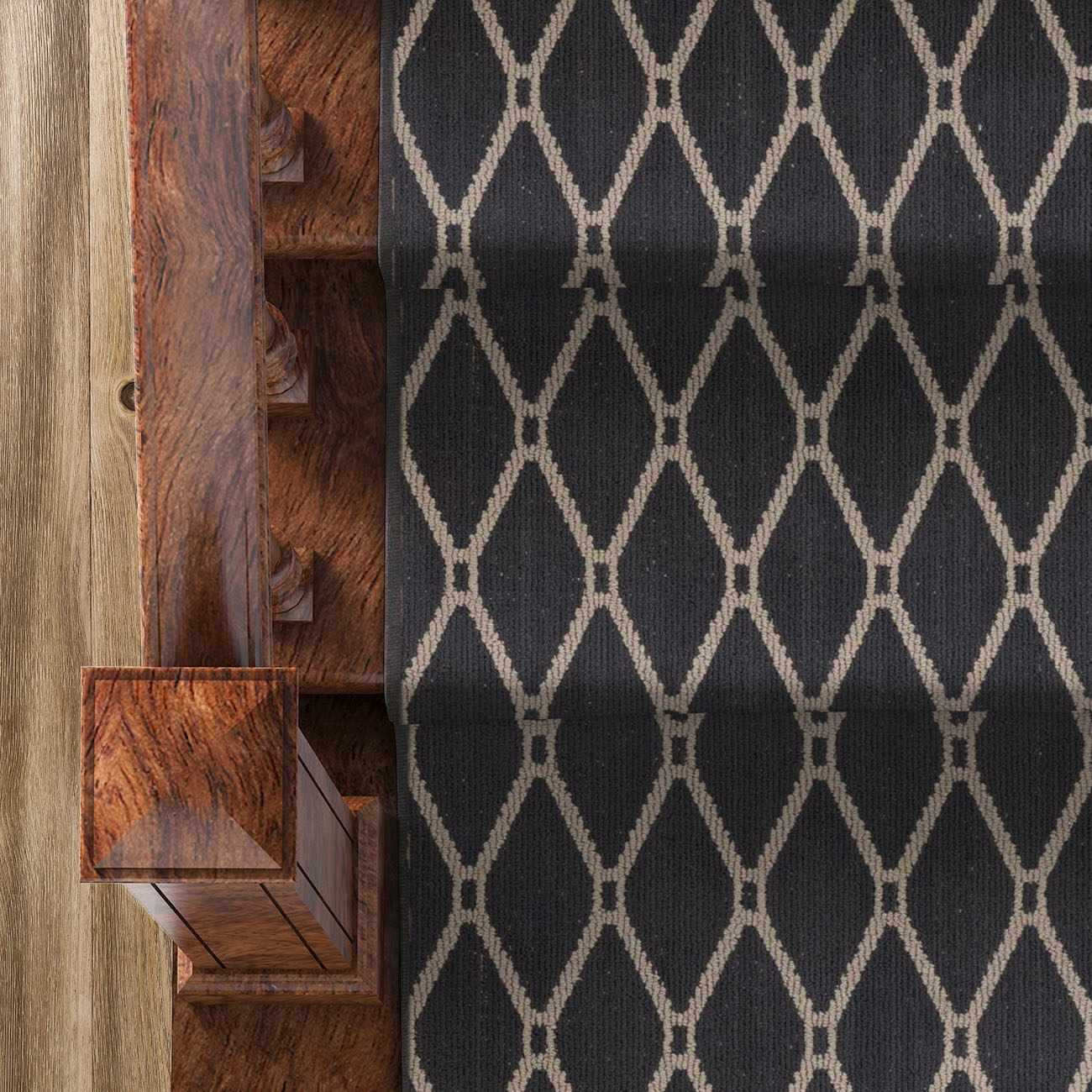 Custom Size Leilani Black Runner Rug