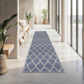 Custom Size Leora Dark Blue Runner Rug