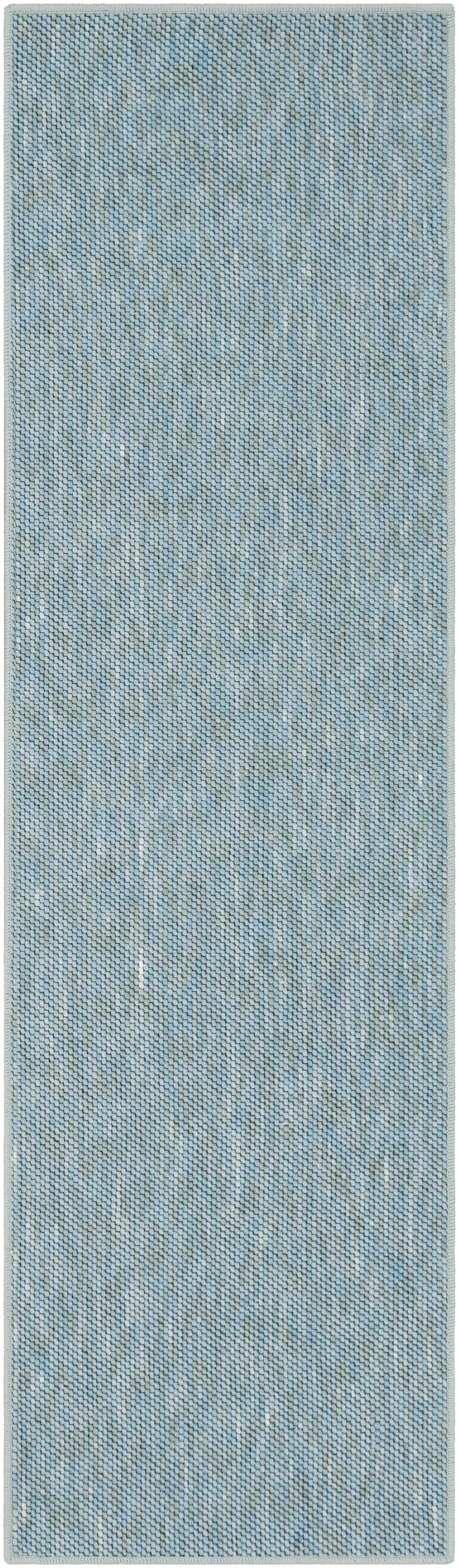 Custom Size Lucca Light Blue Textured Runner Rug
