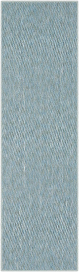 Custom Size Lucca Light Blue Textured Runner Rug
