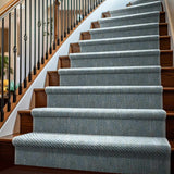 Custom Size Lucca Light Blue Textured Runner Rug