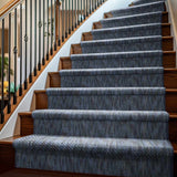 Custom Size Lucca Dark Blue Textured Runner Rug