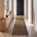 Custom Size Lori Dark Brown Hand Loomed Runner Rug