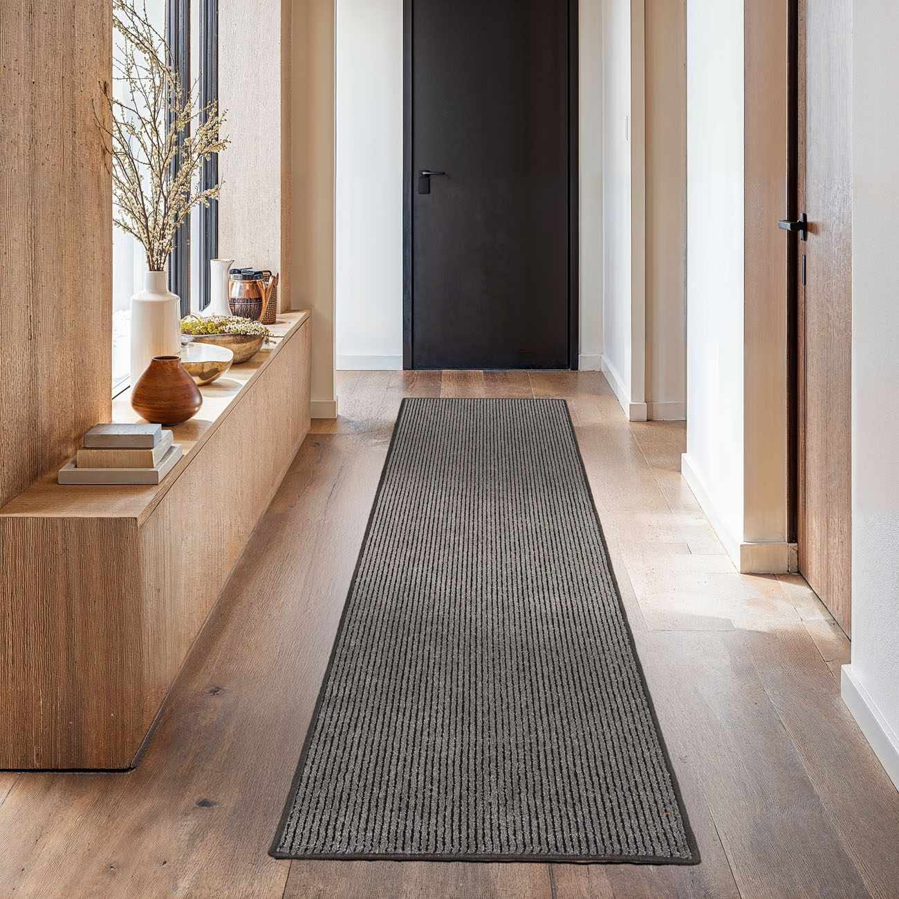 Custom Size Maeve Charcoal Runner Rug