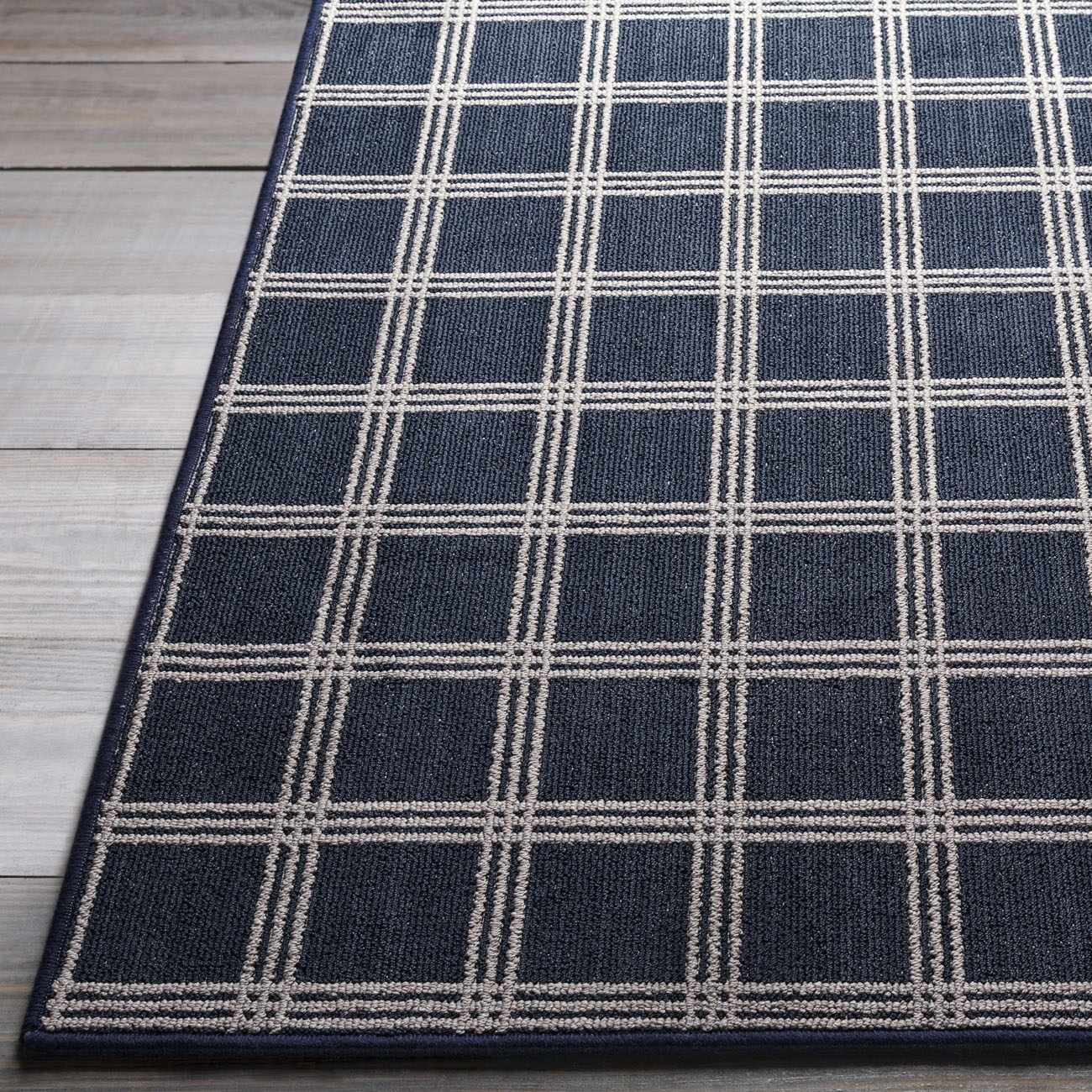 Custom Size Oretha Navy Checkered Runner Rug