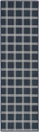 Custom Size Oretha Navy Checkered Runner Rug