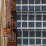 Custom Size Oretha Navy Checkered Runner Rug