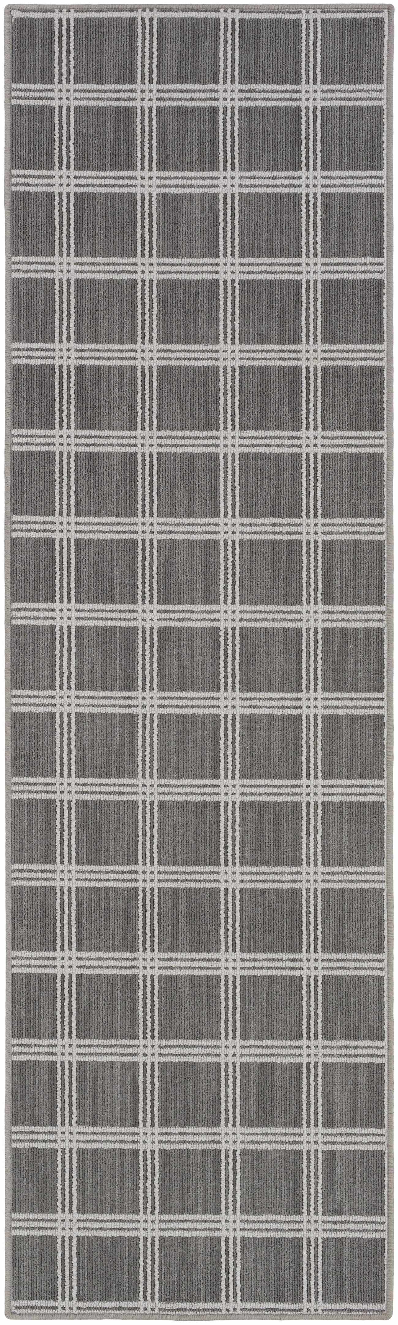Custom Size Oretha Gray Checkered Runner Rug