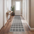 Custom Size Oretha Gray Checkered Runner Rug