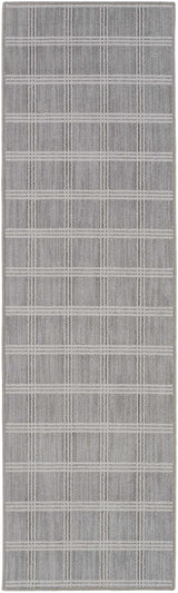 Custom Size Oretha Light Gray Checkered Runner Rug
