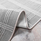 Custom Size Oretha Light Gray Checkered Runner Rug