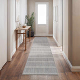 Custom Size Oretha Light Gray Checkered Runner Rug