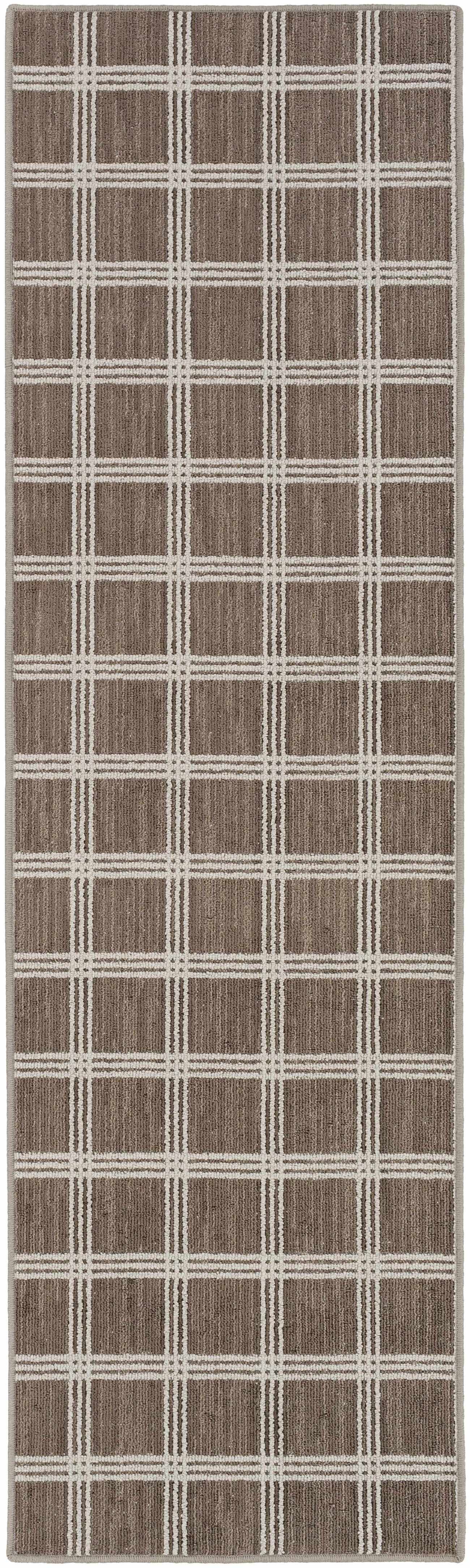 Custom Size Oretha Brown Checkered Runner Rug