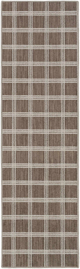 Custom Size Oretha Brown Checkered Runner Rug